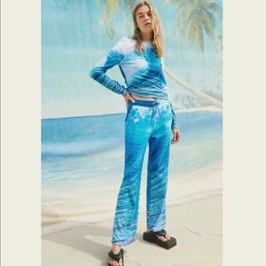 NWT House of Sunny Wave Towelling Pant